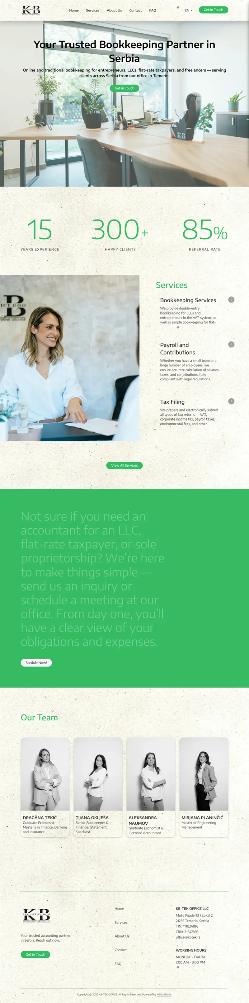 kb-tek office accounting agency website desktop preview